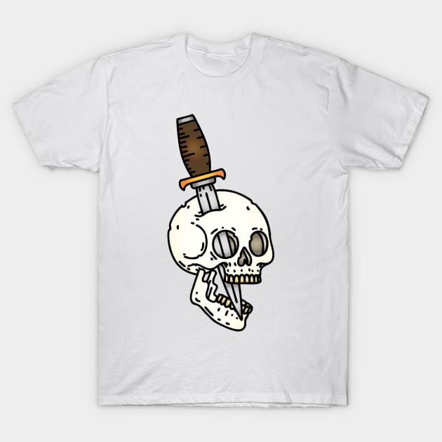 Skull and Dagger T-Shirt by OctoberArts